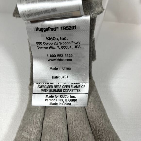 Kidco HuggaPod Portable Baby Infant Support Seat - Gray Velour Adjustable - Picture 3 of 5